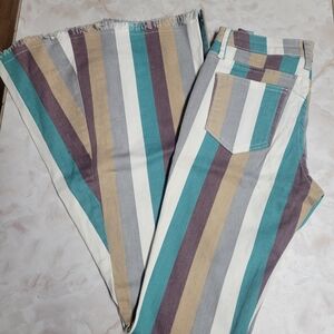 Saints & Hearts Dixie Darlin Flares Medium/ Small Striped Boho Retro Pants NWT!!